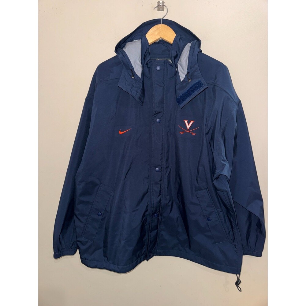 Men XL Nike UVA Virginia Cavaliers Team Issued On-Field Hooded Rain Jacket NCAA